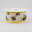 1.5  Faux Burlap Bumble Bee Ribbon (10 Yards) Online Hot Sale