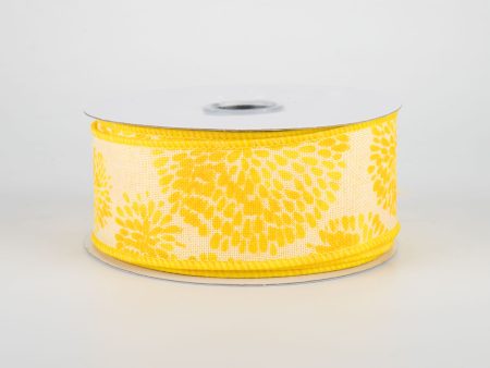 1.5  Color Bursts Ribbon: Yellow & Cream (10 Yards) Discount