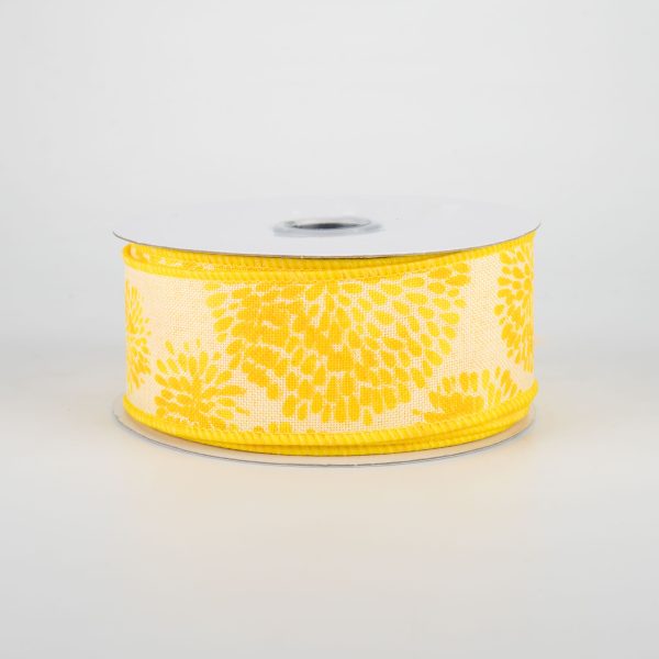 1.5  Color Bursts Ribbon: Yellow & Cream (10 Yards) Discount