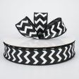 1.5  Canvas Chevron Ribbon: Black & White (50 Yards) Hot on Sale