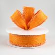 1.5  Chenille Edge Ribbon: Orange (10 Yards) on Sale