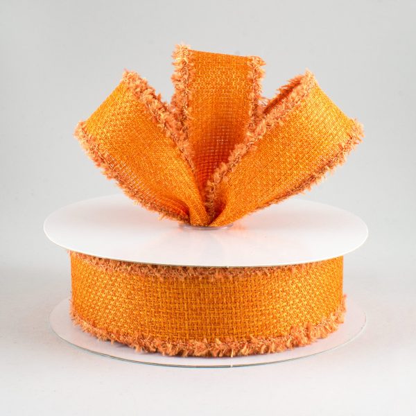 1.5  Chenille Edge Ribbon: Orange (10 Yards) on Sale