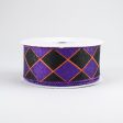 1.5  Glitter Harlequin Ribbon: Halloween (10 Yards) Supply