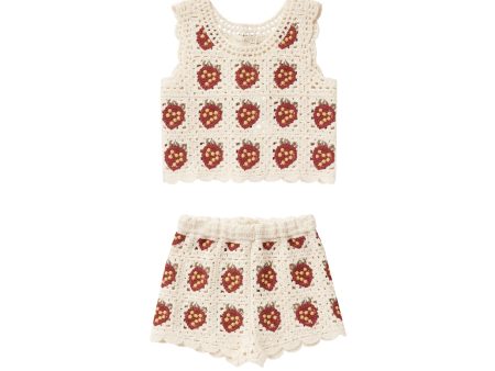 crochet tank set || strawberry Discount