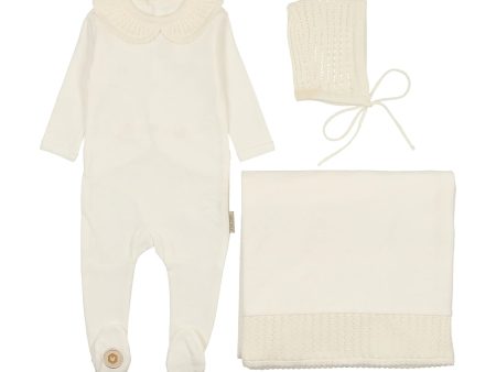 GRACEFUL COLLAR LAYETTE SET IVORY Sale