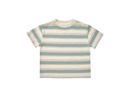 relaxed tee || aqua stripe Online Hot Sale