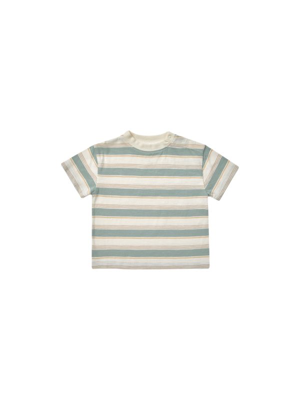 relaxed tee || aqua stripe Online Hot Sale