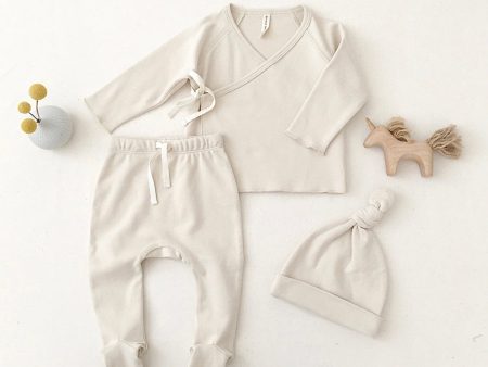 Wrap Top + Footed Pant Set || Ivory Online