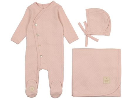 POSH POINTELLE LAYETTE SET LIGHT ROSE For Sale