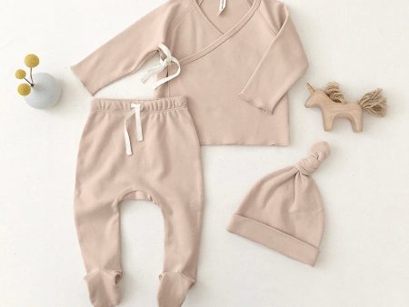 Wrap Top + Footed Pant Set || Blush For Cheap