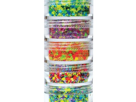 Tropical Chunky Loose Glitter Mix Stack- 5 7.5g by Vivid Glitter For Cheap