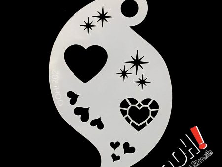 Jewel Heart Storm Face Paint Stencil by Ooh! Body Art (R02) Online Sale