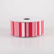 1.5  Glittered Candy Stripes Ribbon: Red & White (10 Yards) Online