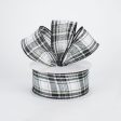 1.5  Black, White & Gold Plaid with Foil Ribbon (10 Yards) Online now