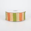 1.5  Shimmering Stripes Ribbon: Orange & Green (10 Yards) on Sale