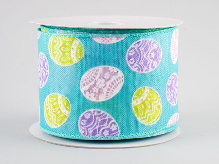 2.5  Lace Eggs Ribbon: Teal Blue (10 Yards) Cheap