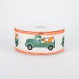 1.5  Mini Fall Pumpkin Green Trunk Ribbon (10 Yards) on Sale