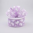 1.5  Gingham Bunny Ribbon: Lavender & White (10 Yards) Online Hot Sale