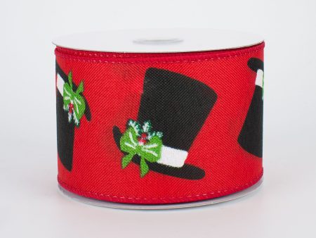 2.5  Snowman Top Hats Ribbon (10 Yards) Supply