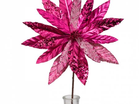 13  x 26  Metallic Poinsettia Stem: Fuchsia Pink For Cheap