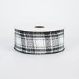 1.5  Black, White & Gold Plaid with Foil Ribbon (10 Yards) Online now