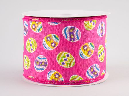 2.5  Small Egg Dots Ribbon: Fuchsia (10 Yards) Supply