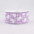 1.5  Gingham Bunny Ribbon: Lavender & White (10 Yards) Online Hot Sale