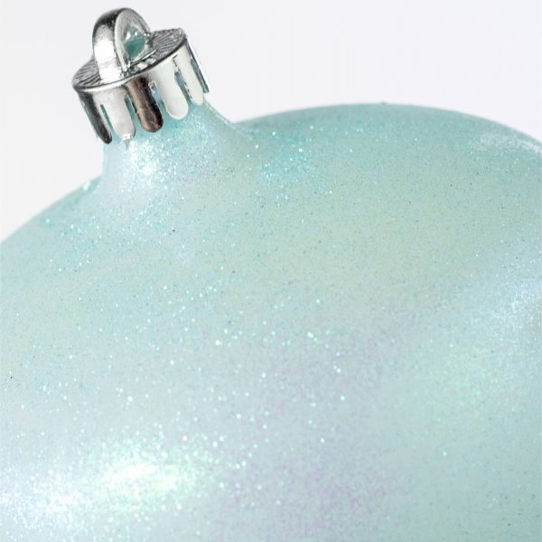 6  Iridescent Glitter Onion Shape Ornament: Pale Blue Sale