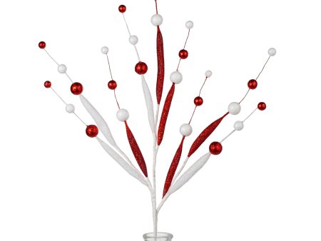 32  Glittered Ball & Tube Spray: Red & White Discount