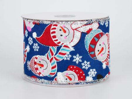 2.5  Winter Snowman Ribbon: Royal Blue (10 Yards) Cheap