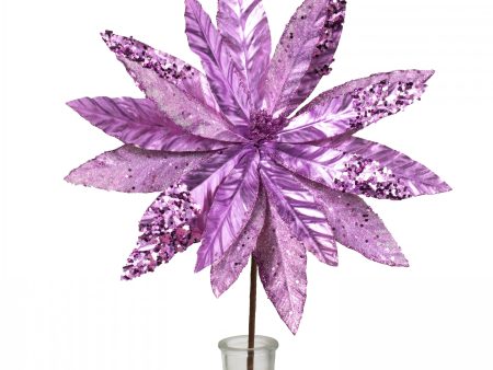 13  x 26  Metallic Poinsettia Stem: Lavender Purple Sale